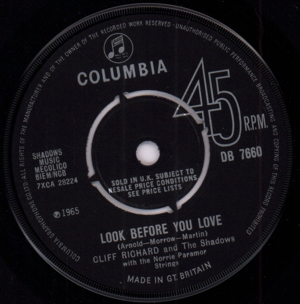 Cliff Richard And The Shadows - Time In Between - 7 Inch