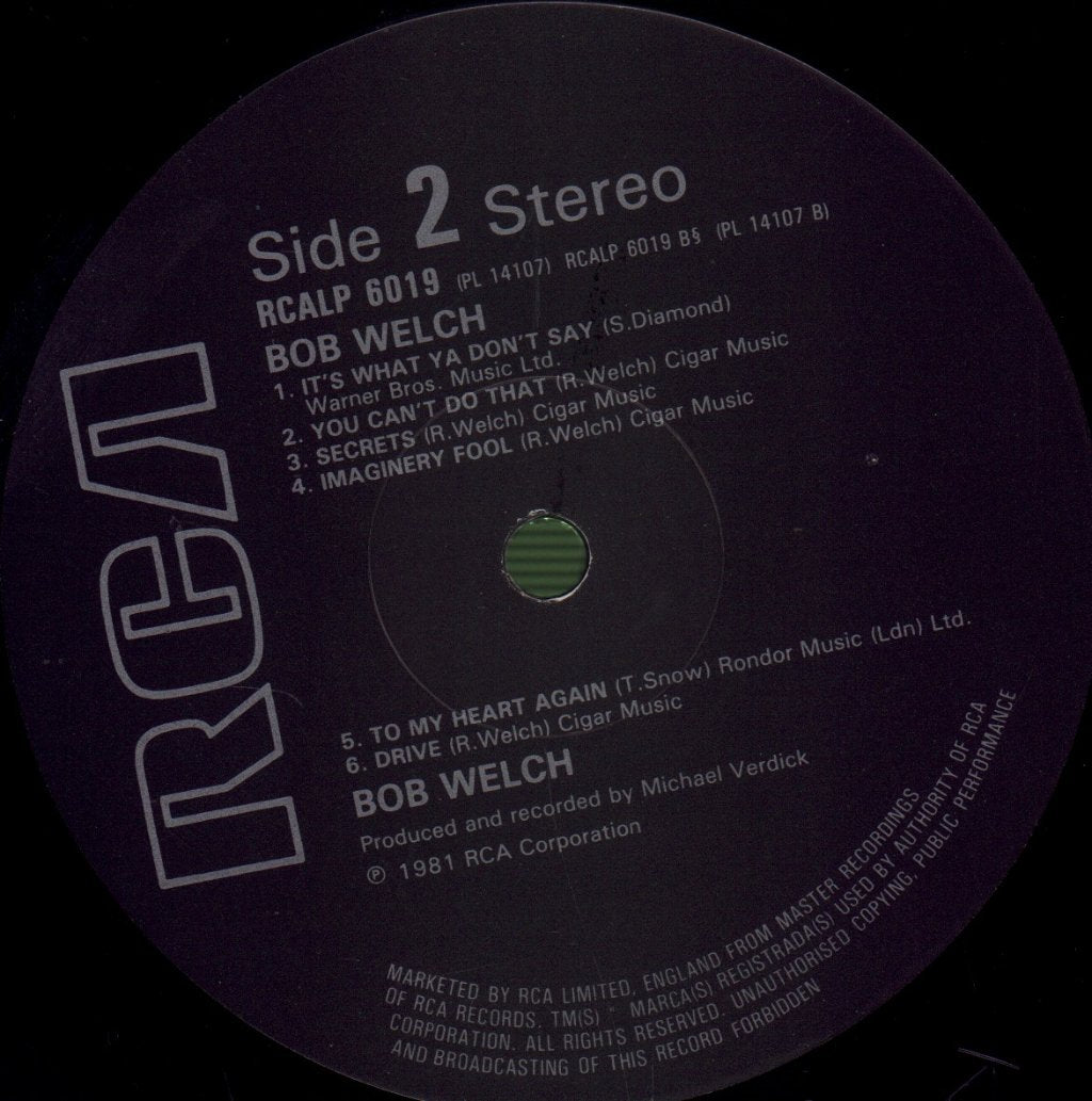 Bob Welch - Bob Welch - Lp