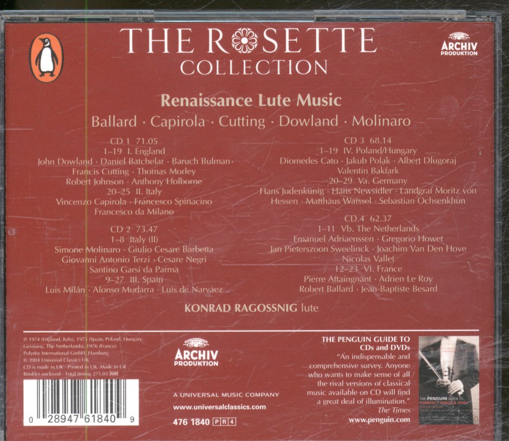 Konrad Ragossnig - Renaissance Lute Music - Cd Set