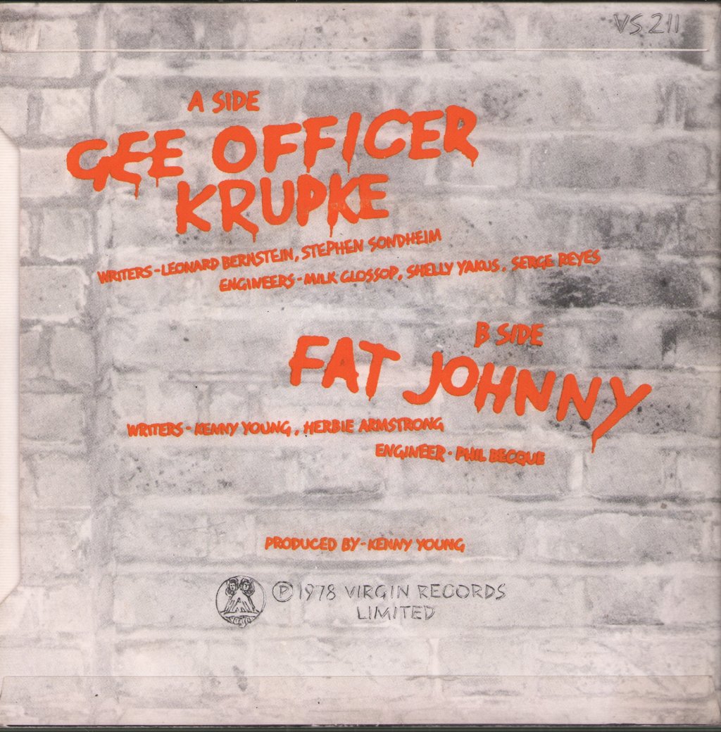 Yellow Dog - Gee Officer Krupke - 7 Inch