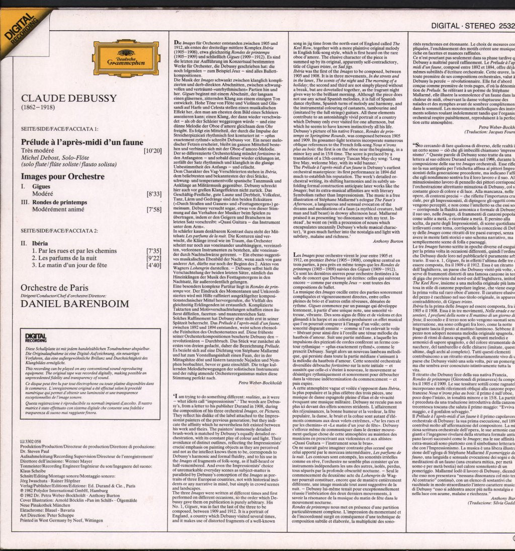 Daniel Barenboim / Orchestre De Paris - Claude Debussy - Images / Prélude À L'après-Midi D'un Faune - Lp