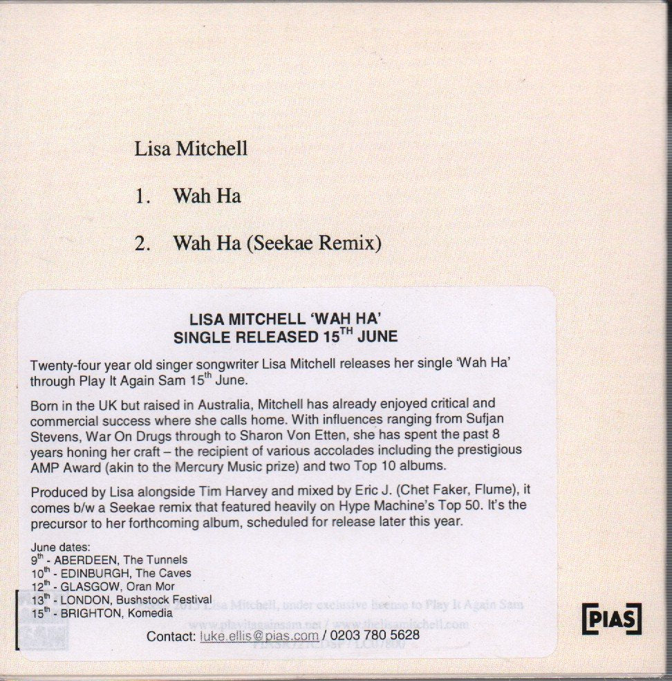 Lisa Mitchell - Wah-ha - Cdr