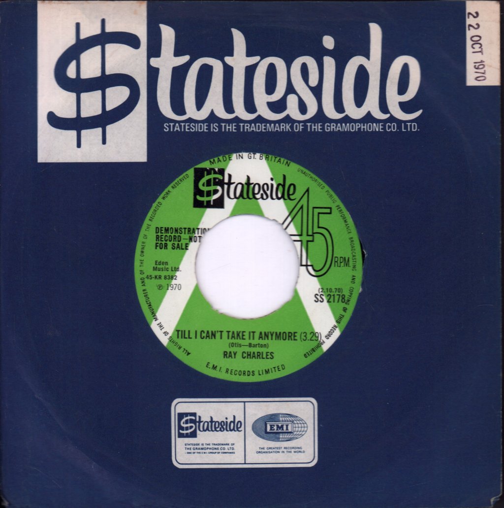 Ray Charles - Till I Can't Take It Anymore - 7 Inch