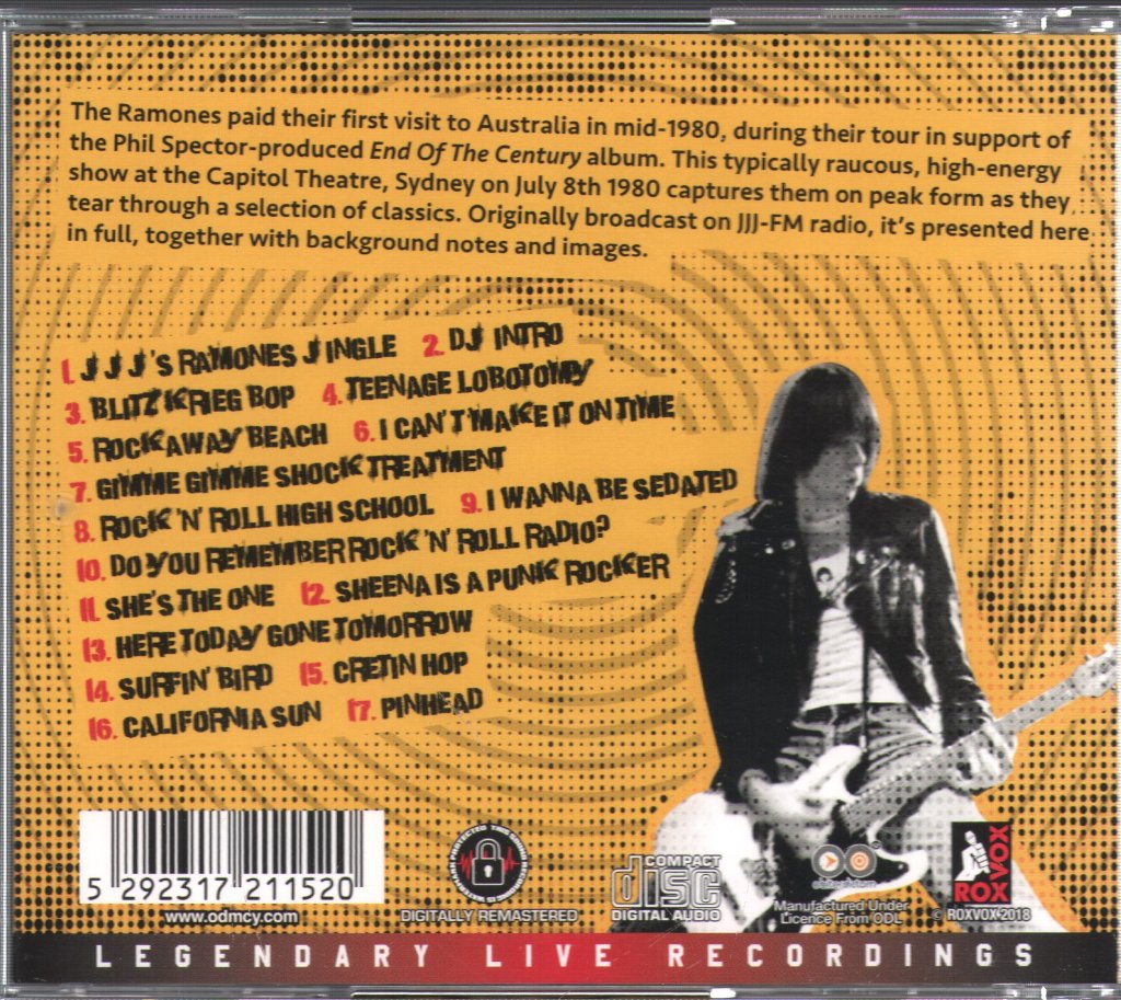 Ramones - Live In Australia 80 - Cd