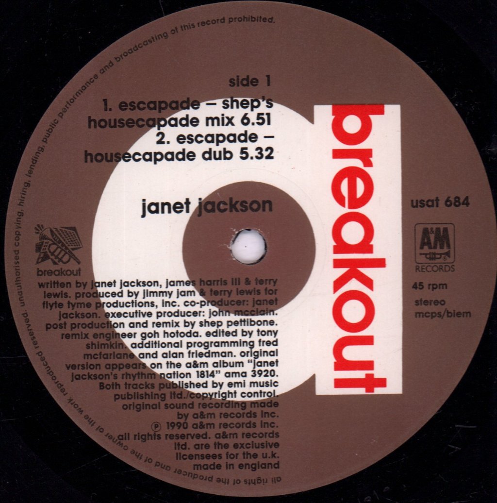 Janet Jackson - Escapade - 12 Inch