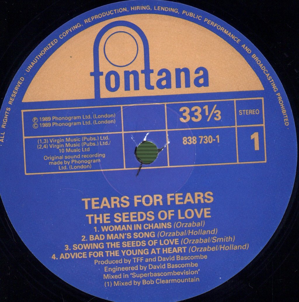 Tears For Fears - Seeds Of Love - Lp