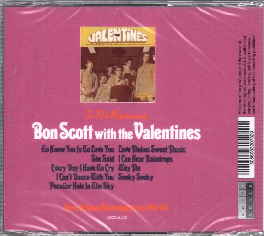 Bon Scott With The Valentines - In The Beginning - Cd