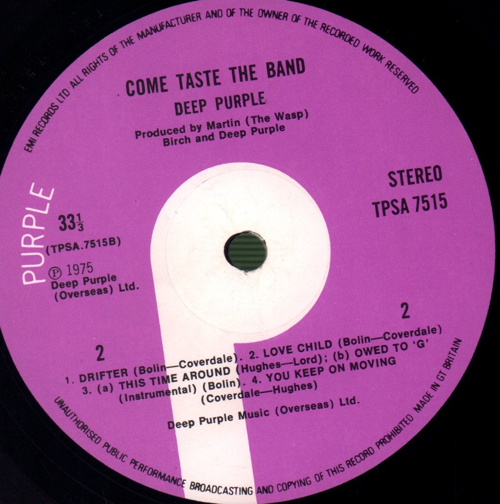Deep Purple - Come Taste The Band - Lp