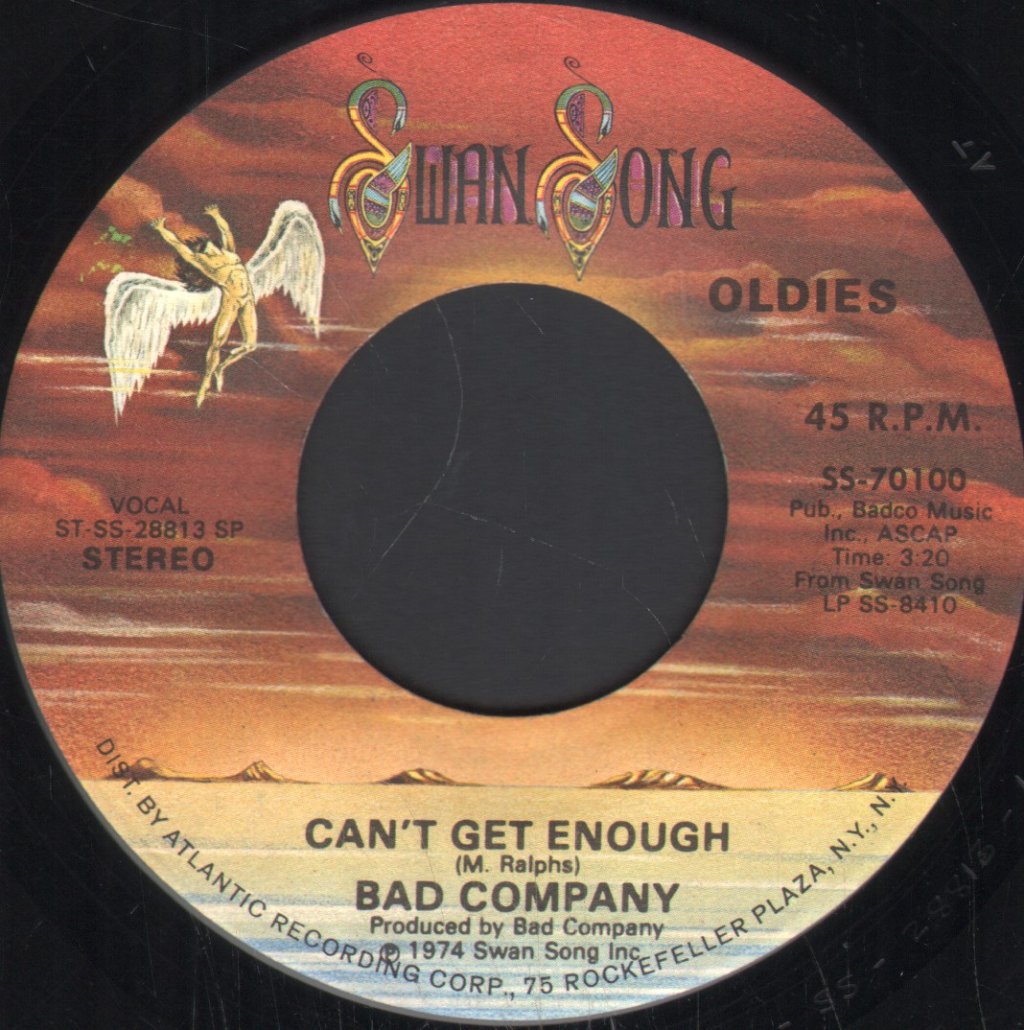 Bad Company (Rock Group) - Can't Get Enough - 7 Inch