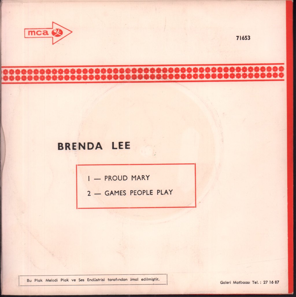Brenda Lee - Proud Mary / Games People Play - 7 Inch