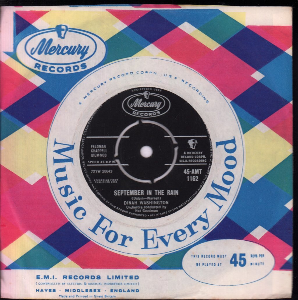 Dinah Washington - September In The Rain - 7 Inch