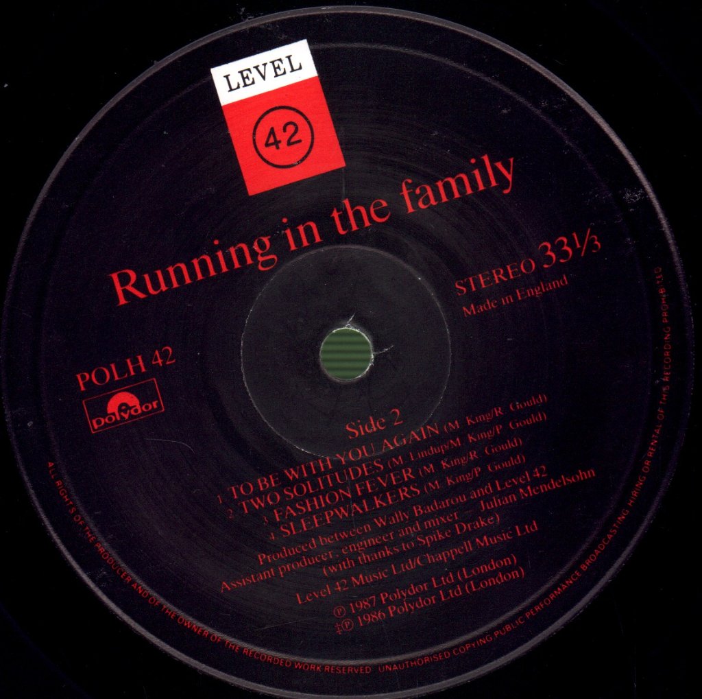 Level 42 - Running In The Family - Lp