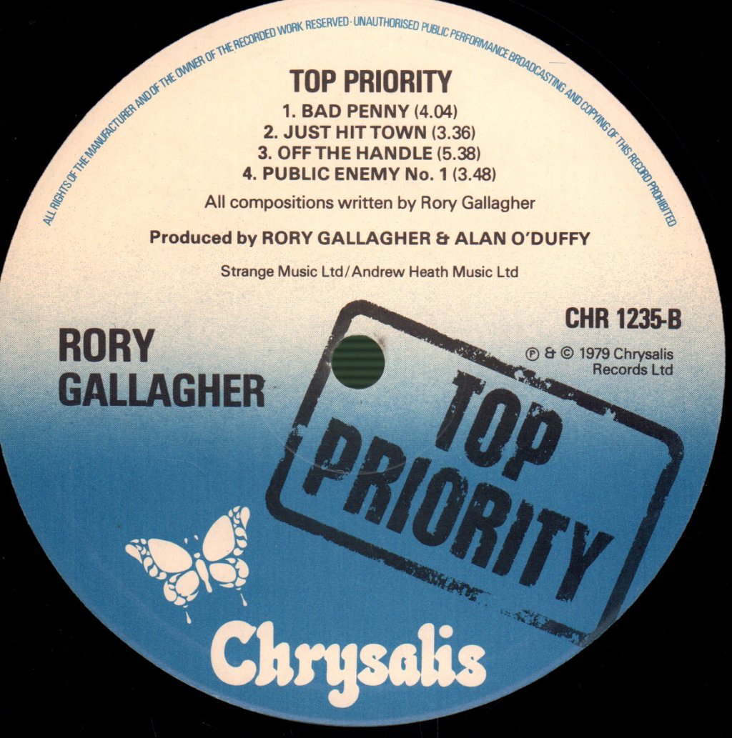 Rory Gallagher - Top Priority - Lp