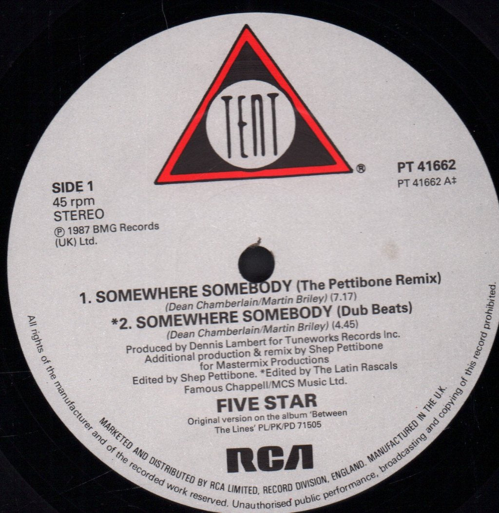 Five Star - Somewhere Somebody - 12 Inch