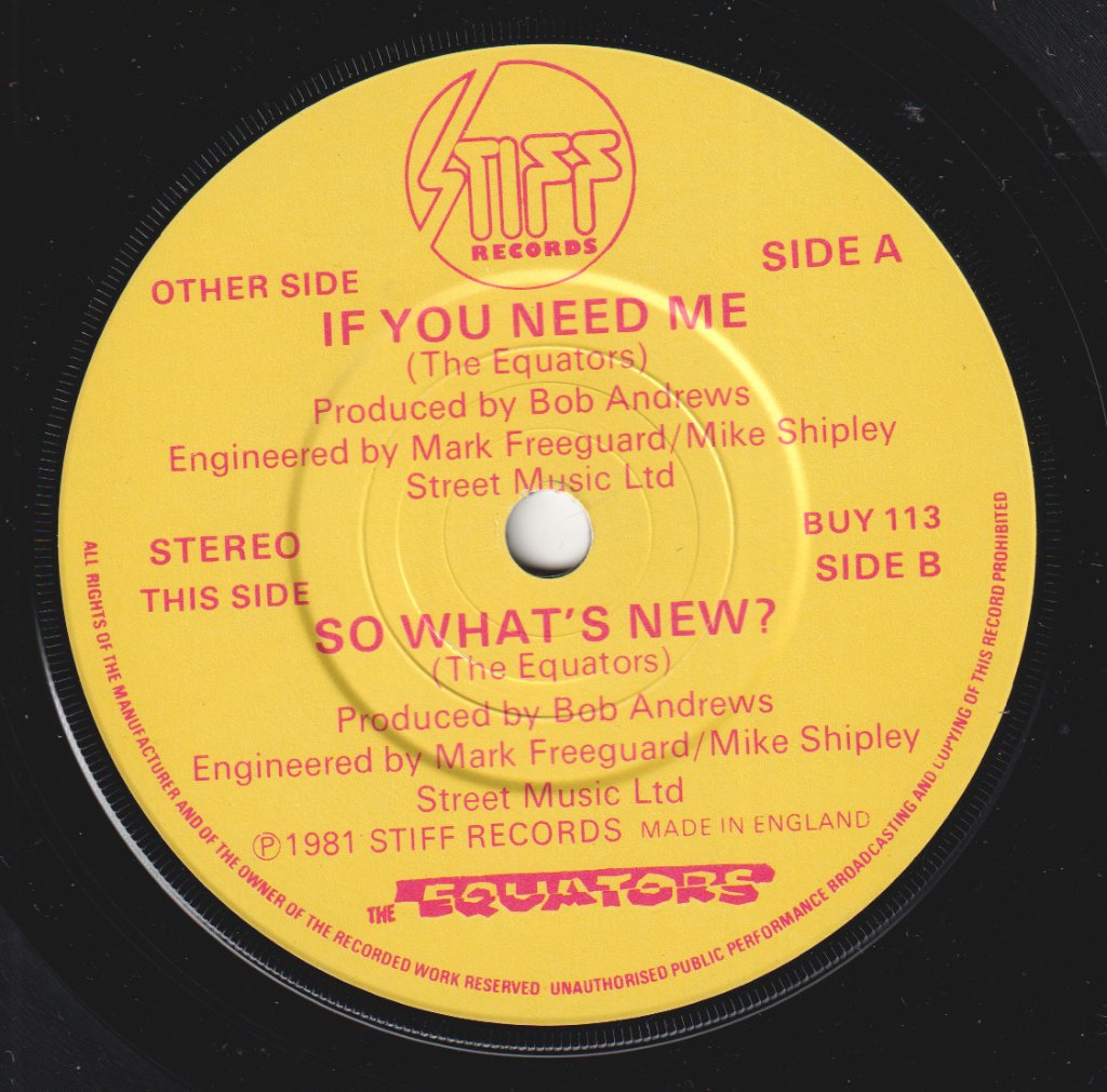 Equators - If You Need Me - 7 Inch