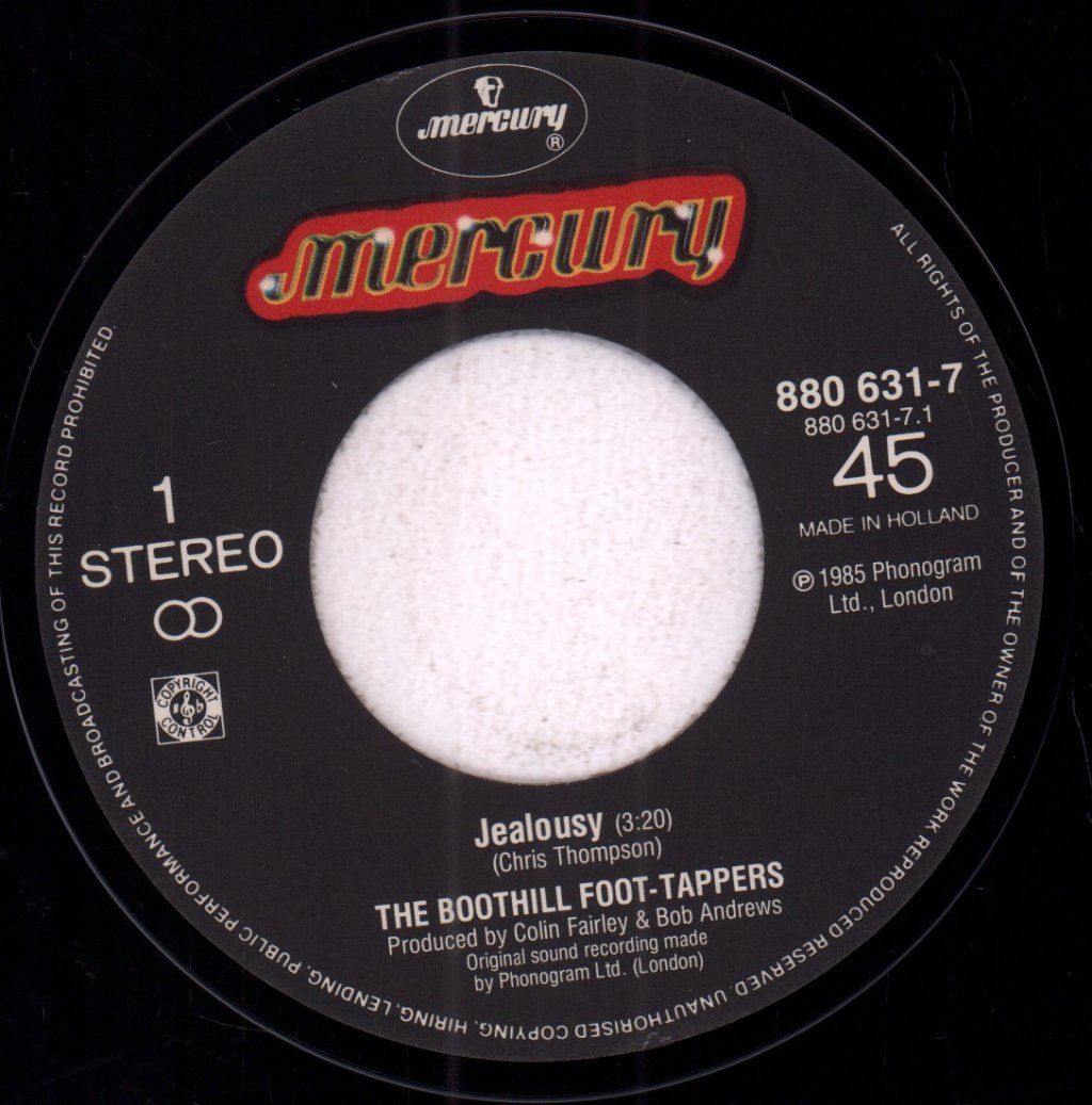 Boothill Foot Tappers - Jealousy - 7 Inch
