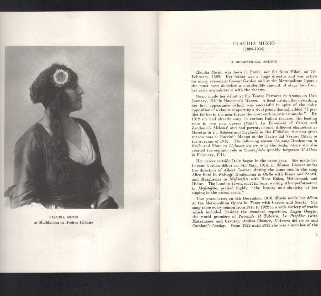 Claudia Muzio - Art Of Claudia Muzio - Lp