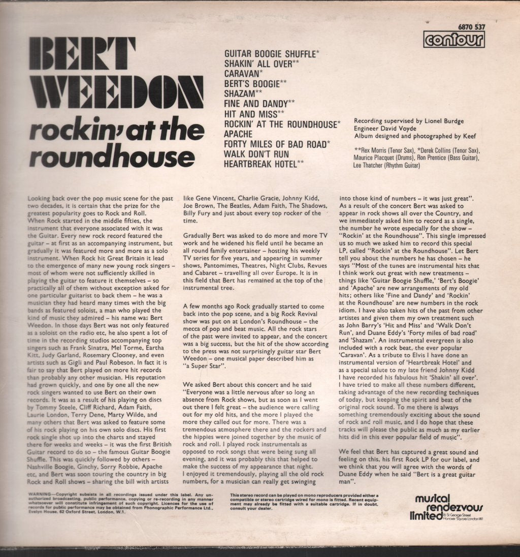 Bert Weedon - Rockin' At The Roundhouse - Lp