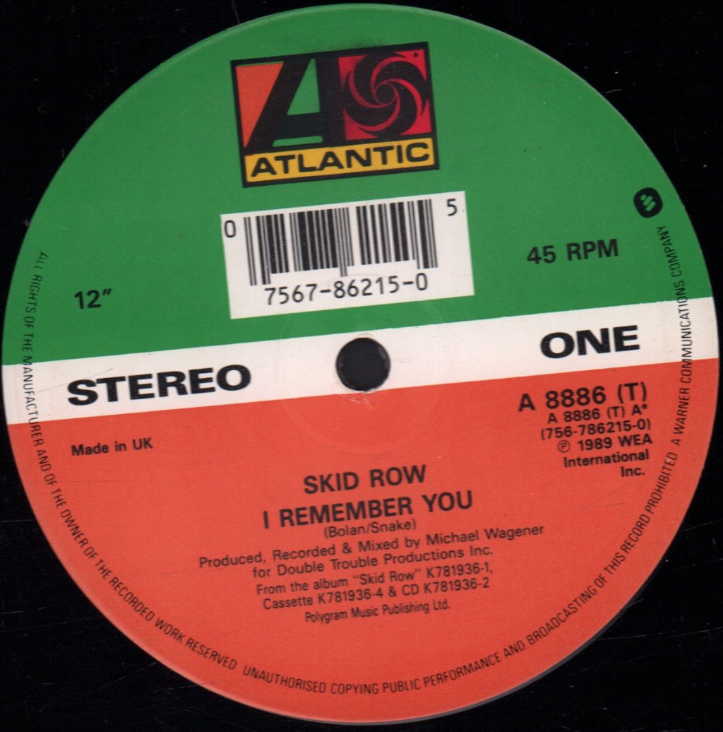 Skid Row - I Remember You - 12 Inch