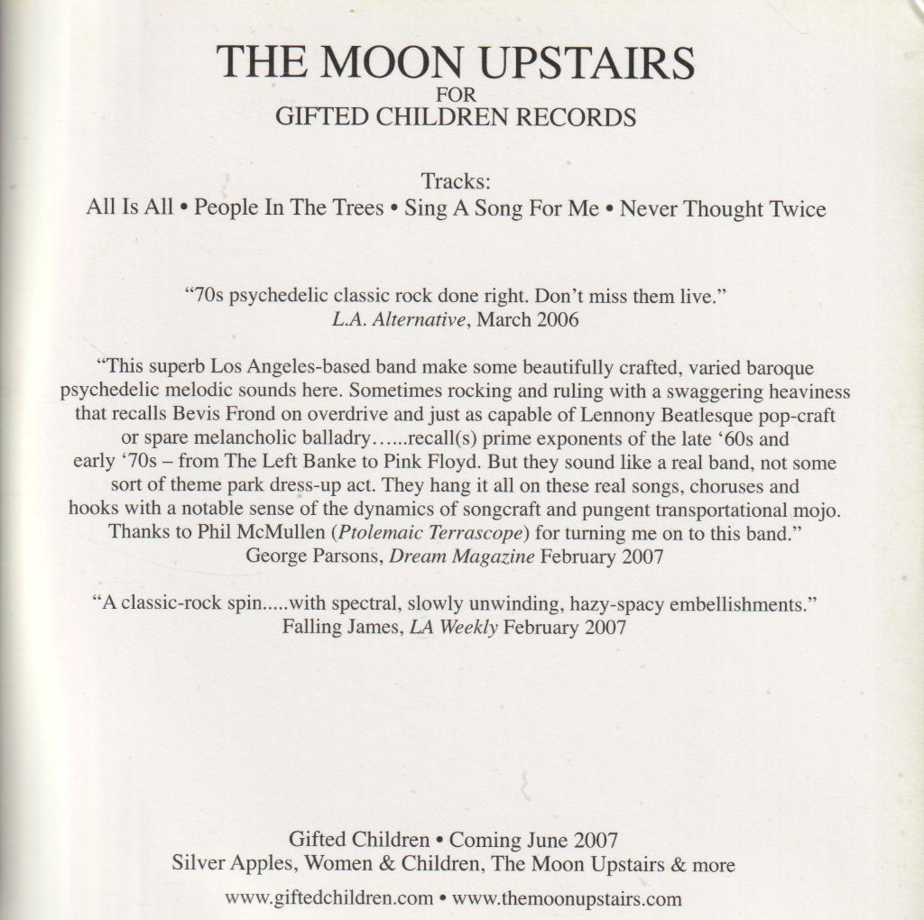 Moon Upstairs - All Is All - Cd