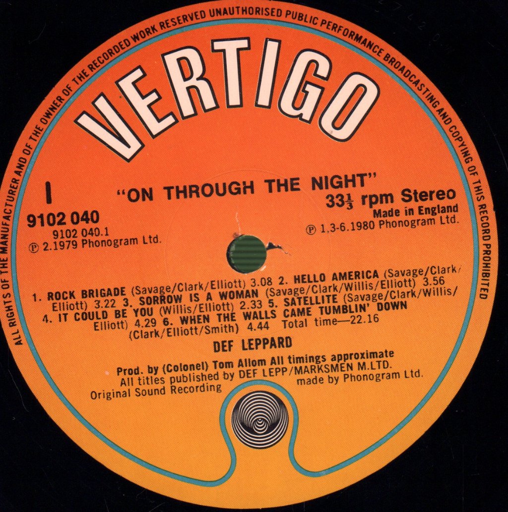 Def Leppard - On Through The Night - Lp