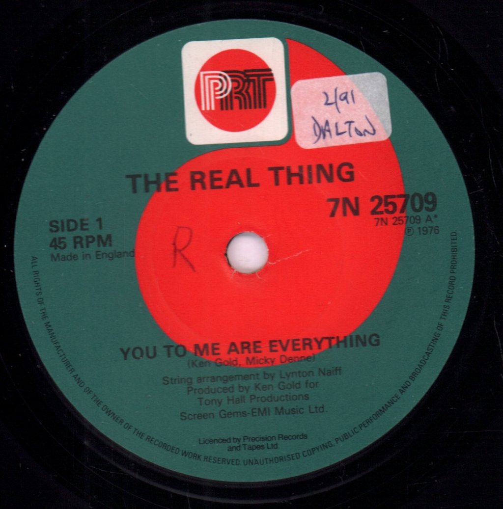 Real Thing - You To Me Are Everything - 7 Inch