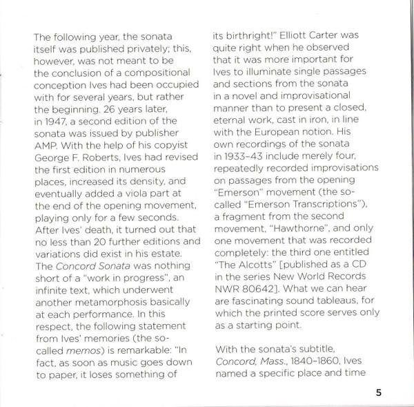 Thomas Hell - ives Concord Sonata - Cd