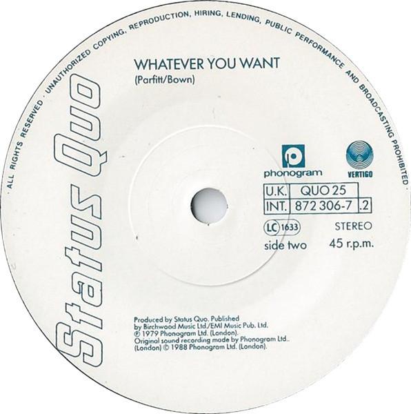 Status Quo - Burning Bridges (On And Off And On Again) - 7 Inch