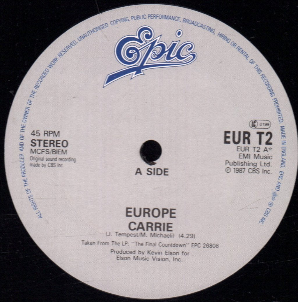Europe - Carrie - 12 Inch