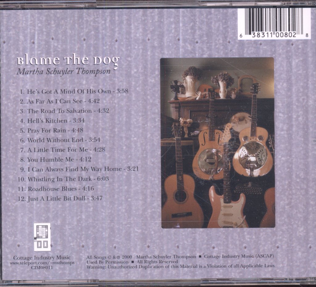 Martha Schuyler Thompson - Blame The Dog - Cd