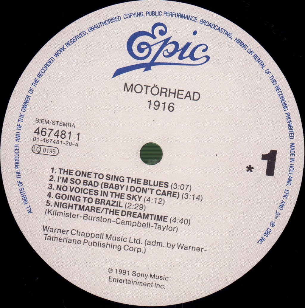 Motorhead - 1916 - Lp
