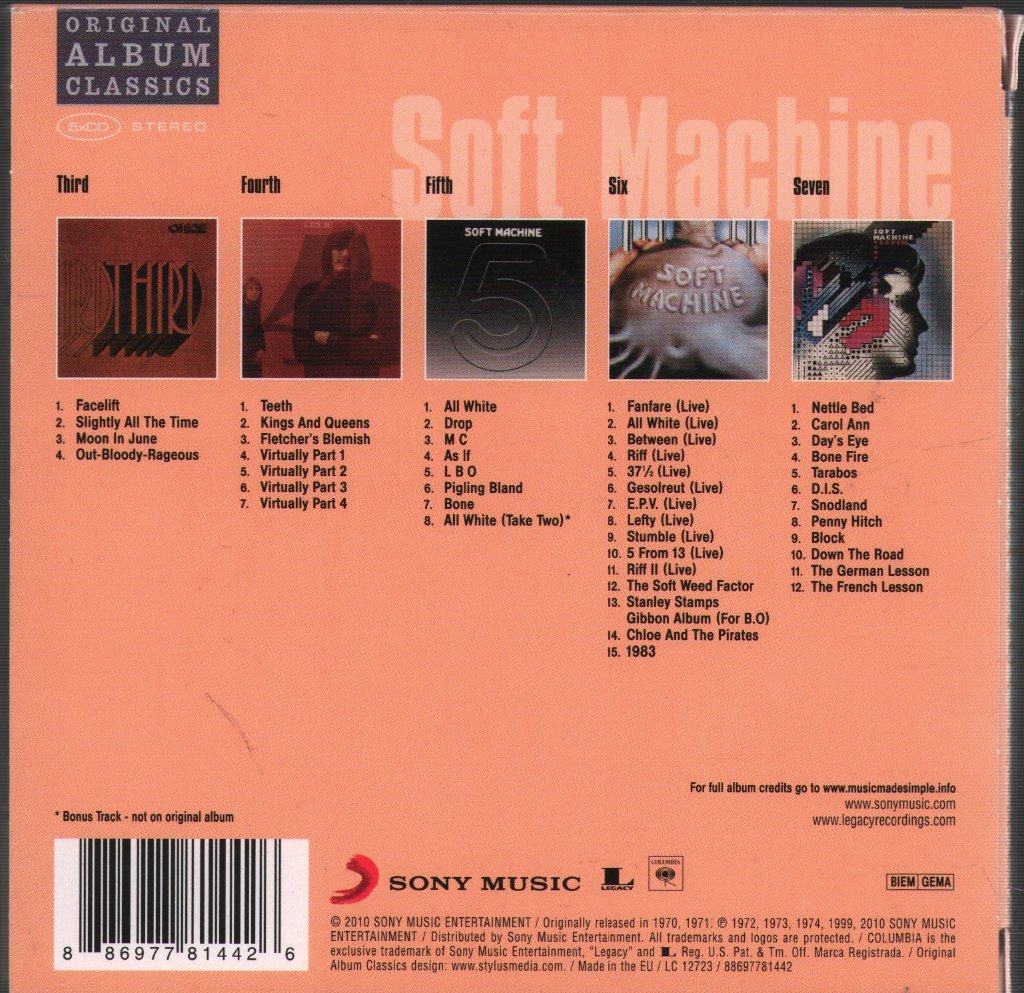Soft Machine - Original Album Classics - Cd Set