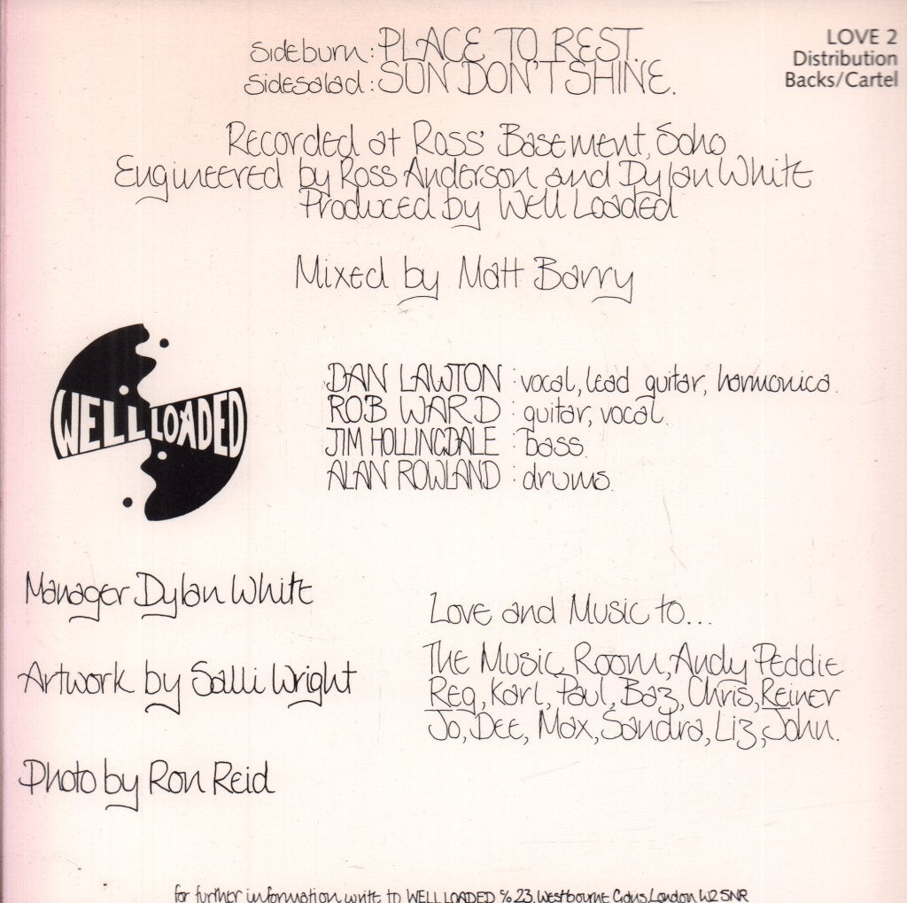 Well Loaded - Place To Rest - 7 Inch – Vinyl Tap