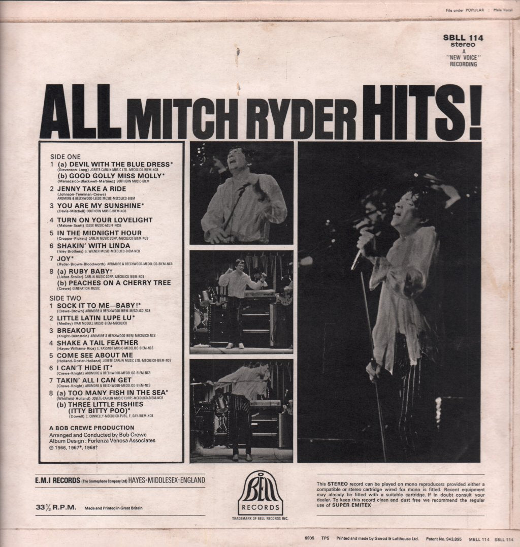 Mitch Ryder - All Mitch Ryder Hits - Lp