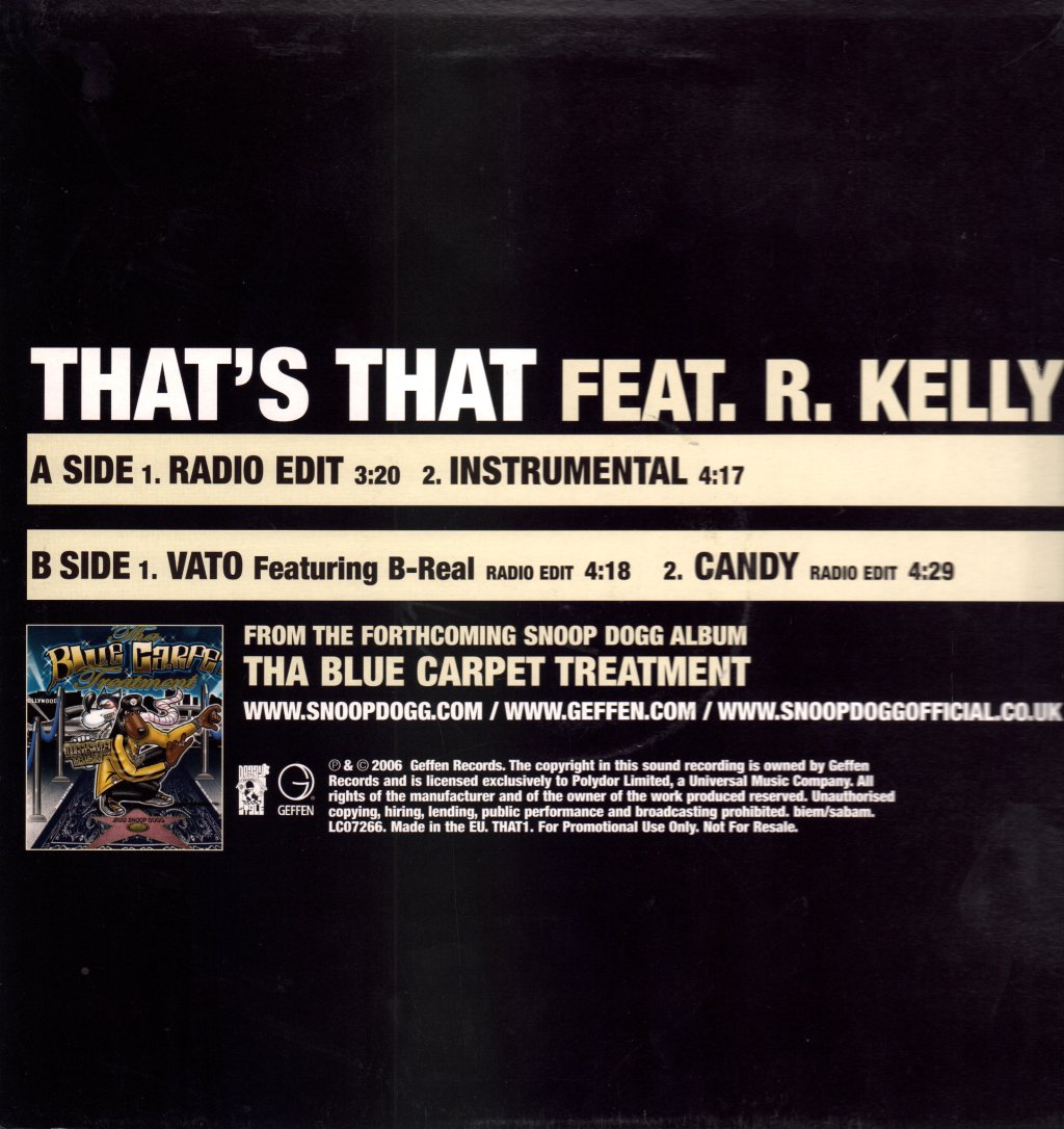 Snoop Dogg - That's That - 12 Inch