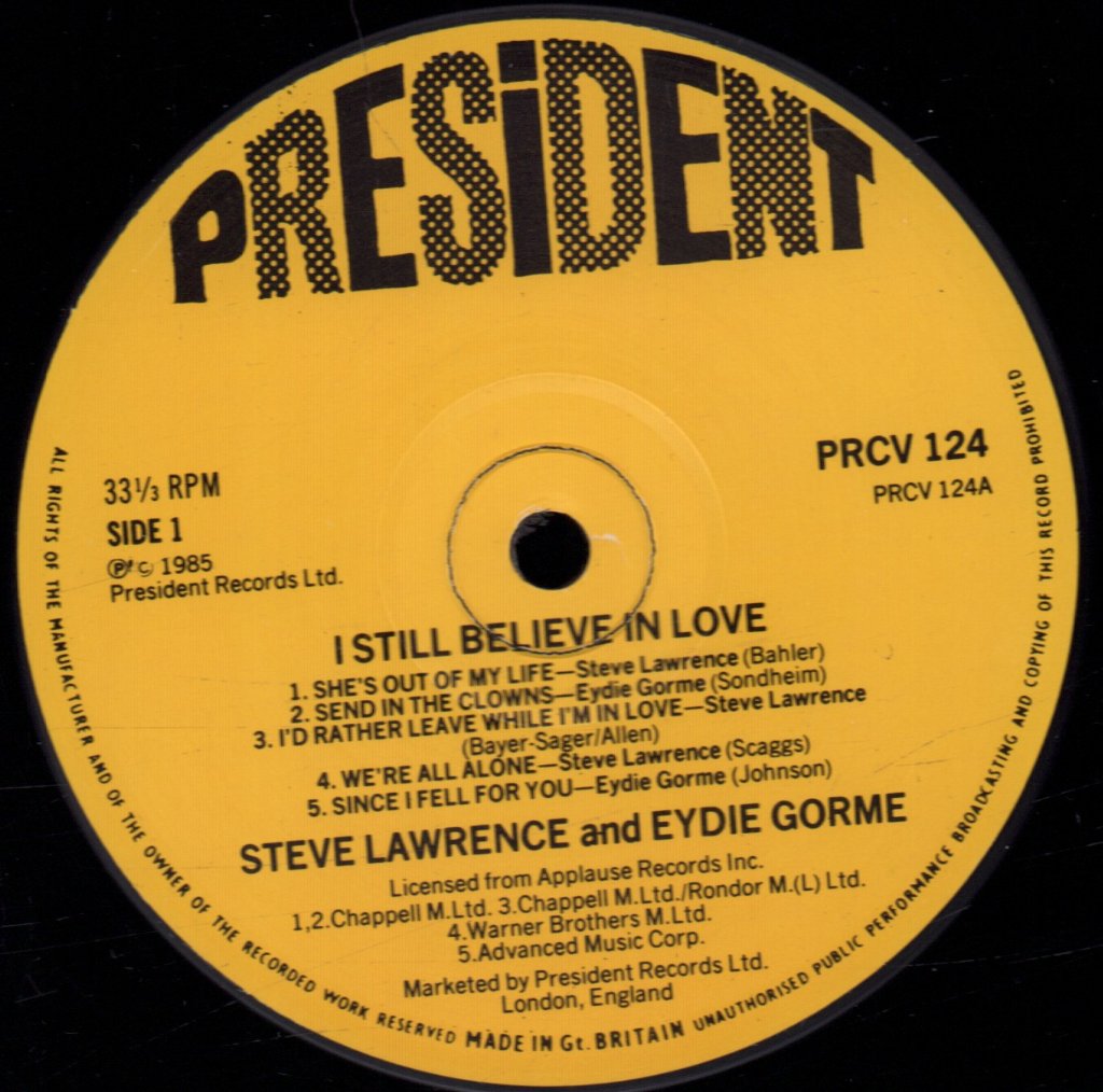 Steve Lawrence And Eydie Gorme - Still Believe In Love - Lp