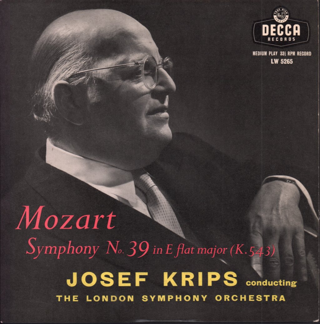 London Symphony Orchestra - mozart Symphony No. 39 In E Flat Major (K.543) - 10 Inch