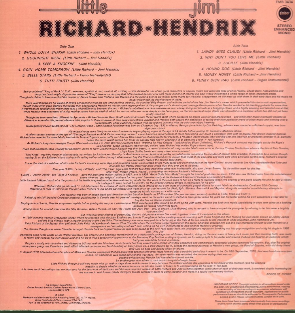 Little Richard / Jimi Hendrix - Friends From The Beginning - Lp
