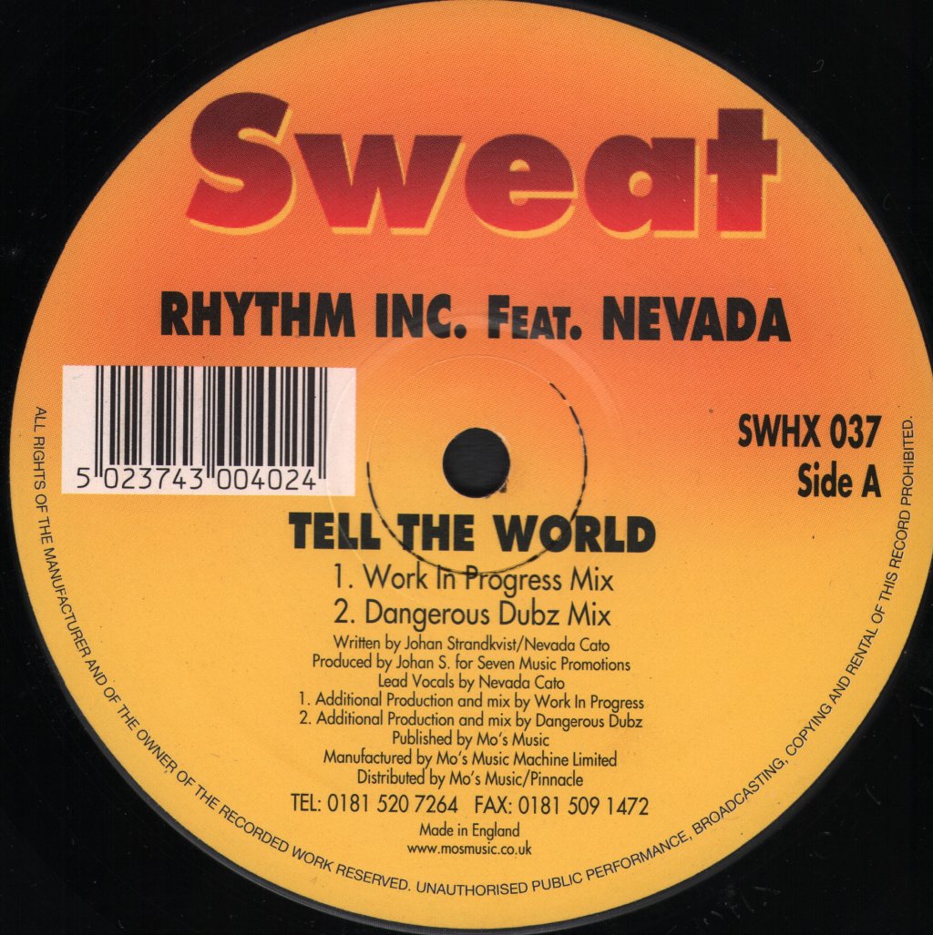 Rhythm Inc. Feat. Nevada - Tell The World - 12 Inch