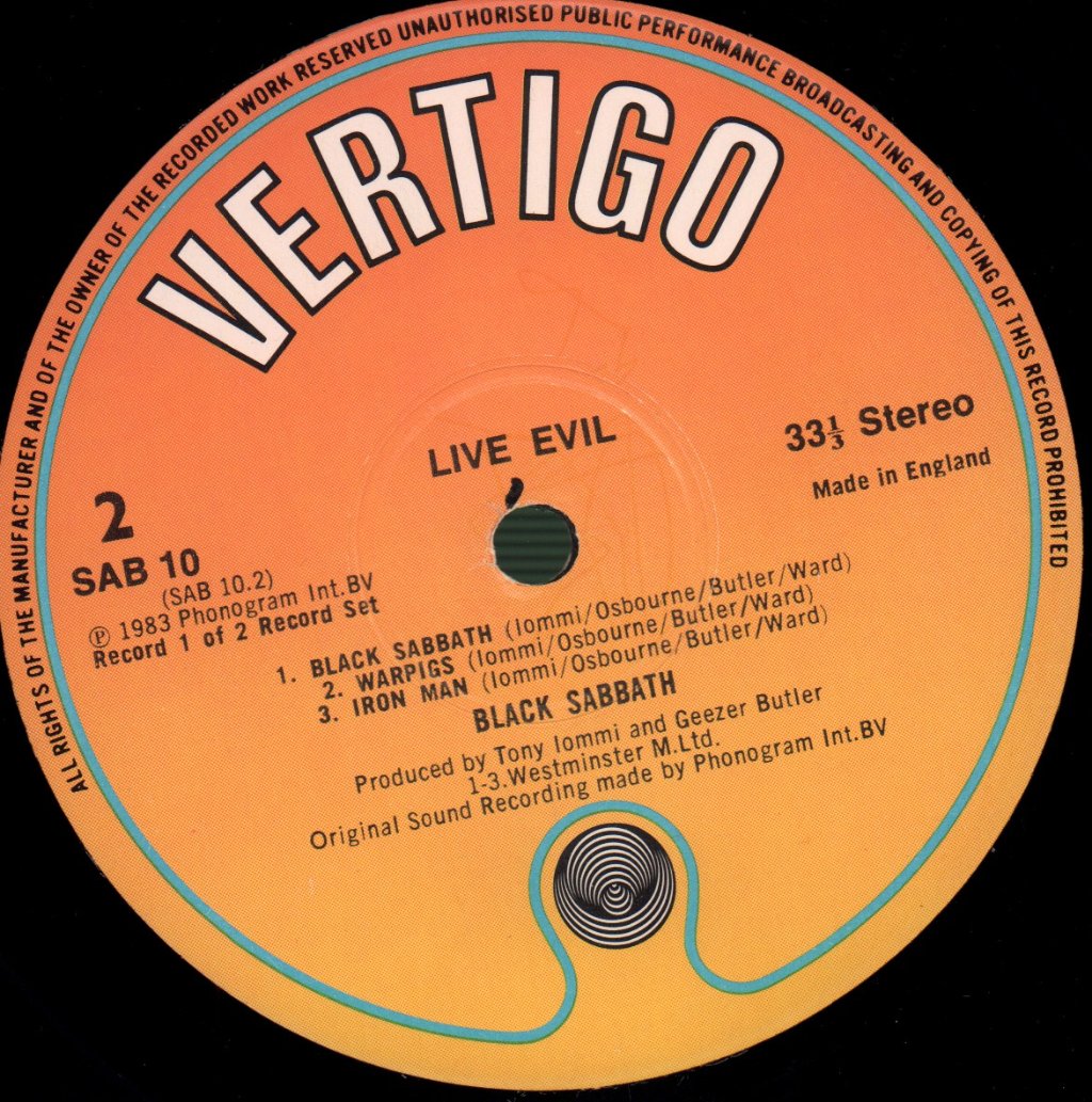 Black Sabbath - Live Evil - Double Lp