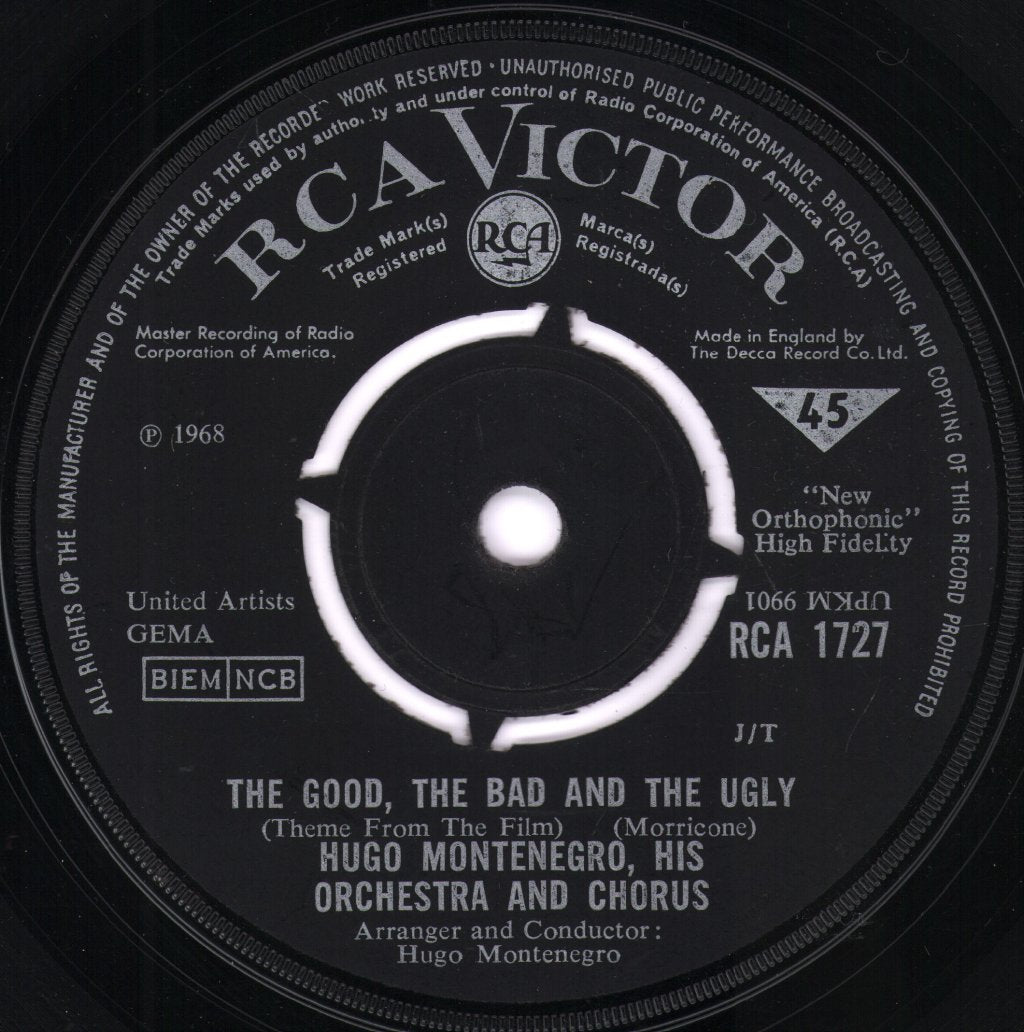 Hugo Montenegro - Good The Bad And The Ugly - 7 Inch