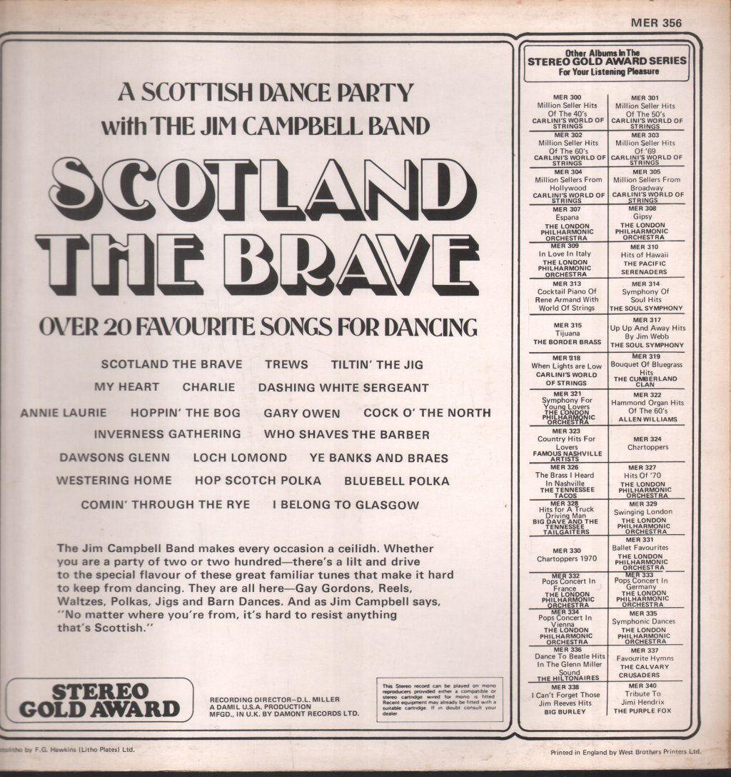 Jim Campbell Band - Scotland The Brave - Lp