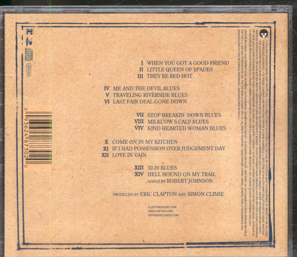 Eric Clapton - Me And Mr Johnson - Cd