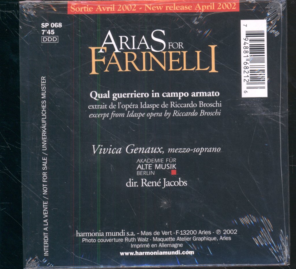 Vivica Genaux, Rene Jacobs - Qual Guerriero In Campo Armato - Cd
