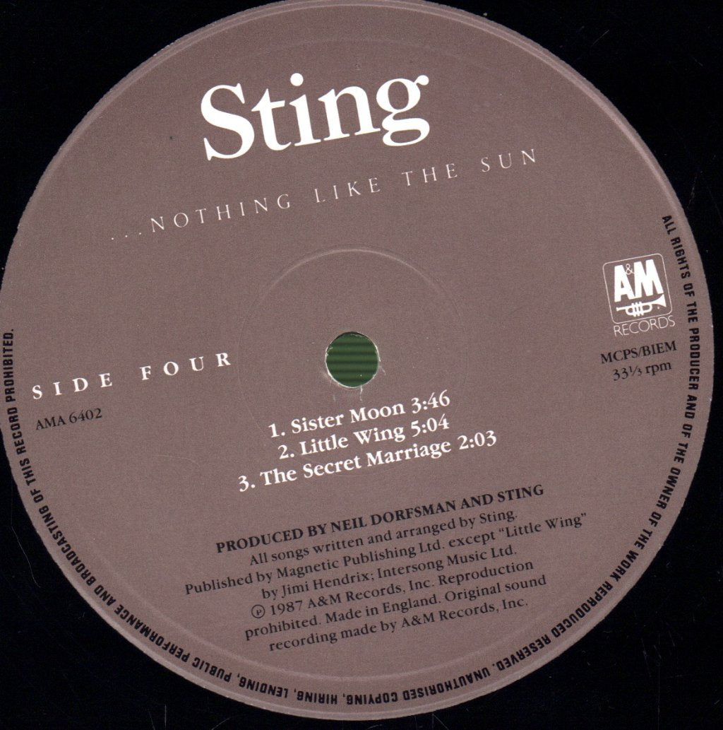 Sting - Nothing Like The Sun - Double Lp