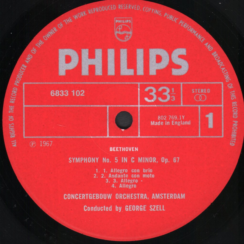 George Szell / Concertgebouw Orchestra, Amsterdam - Beethoven - Symphony No.5 / Mozart - Symphony No.40 - Lp