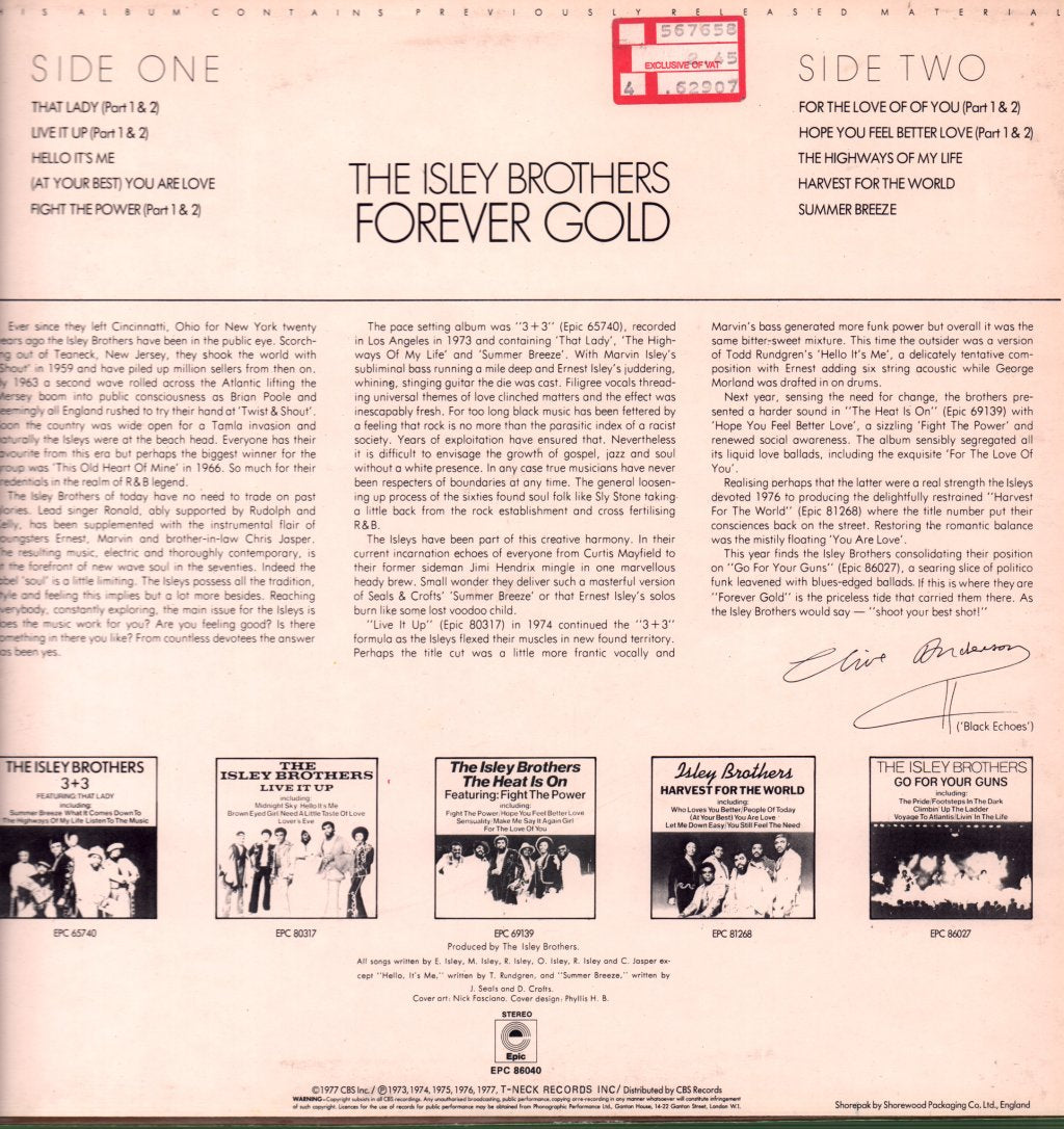 Isley Brothers - Forever Gold - Lp