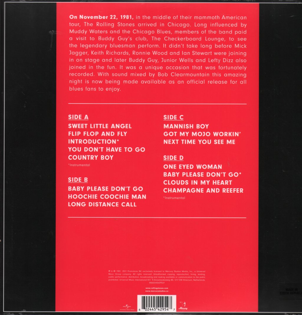 Muddy Waters and the Rolling Stones - Live At the Checkerboard Lounge Chicago 1981 - Double Lp