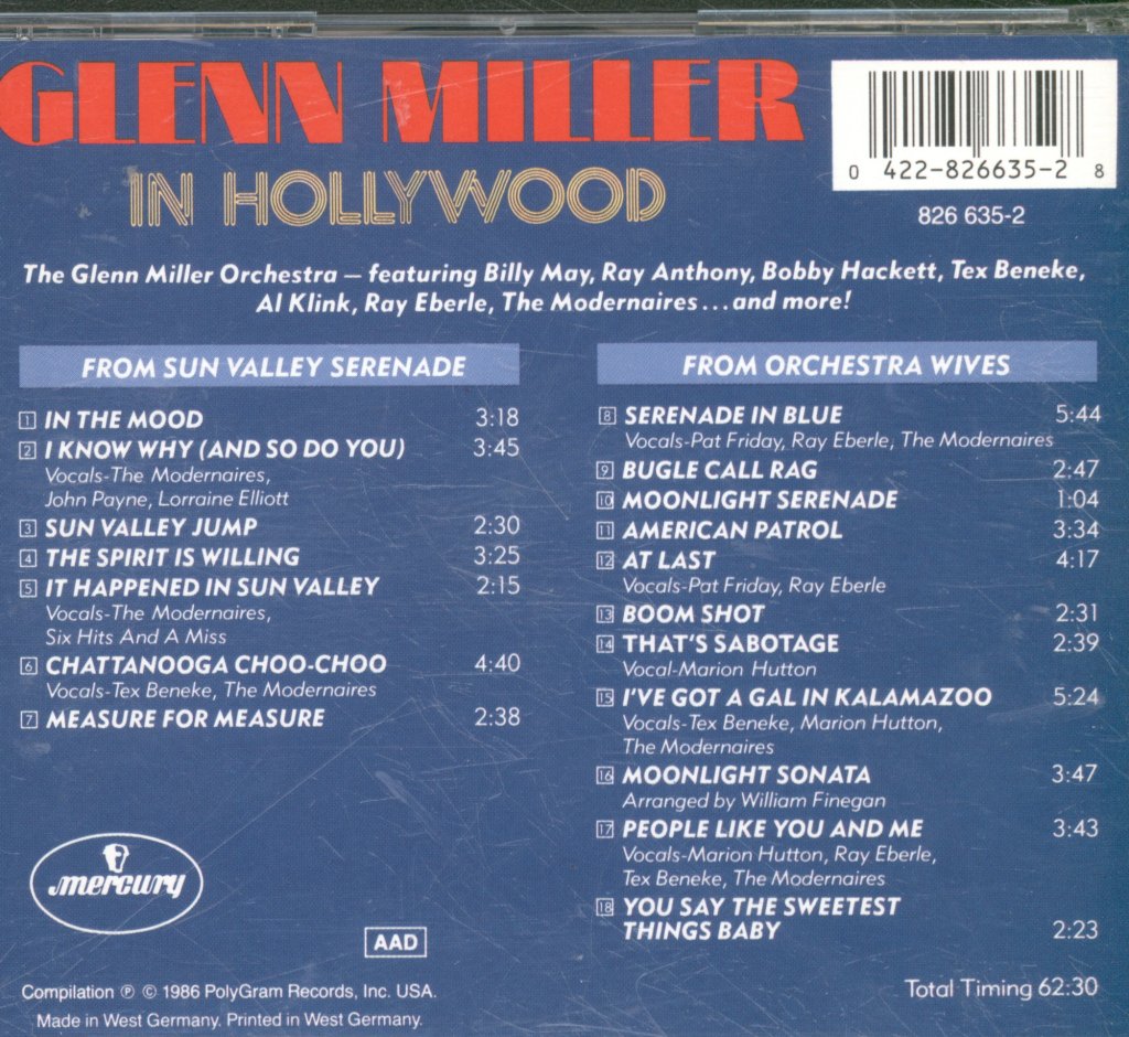 Glenn Miller And His Orchestra - Glenn Miller In Hollywood · Music From The Original Soundtracks - Cd