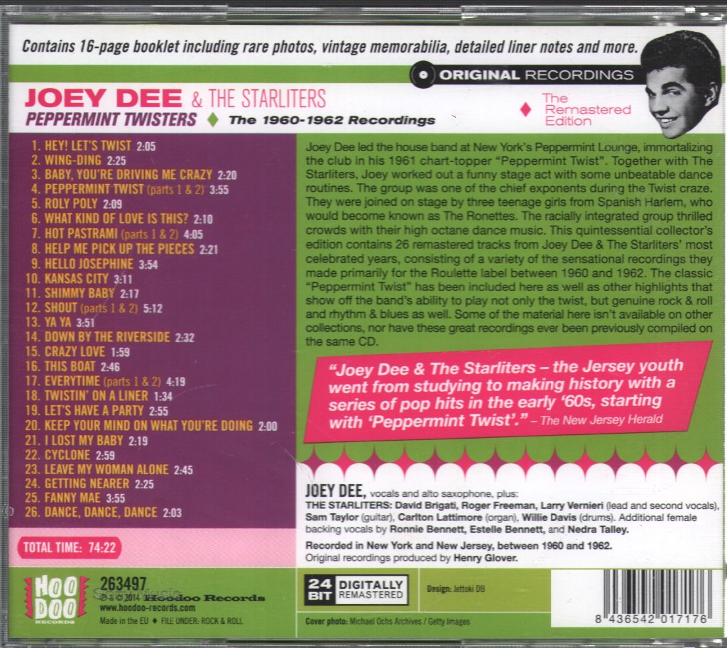 Joey Dee & The Starliters - Peppermint Twist, The 1960-1962 Recordings - Cd